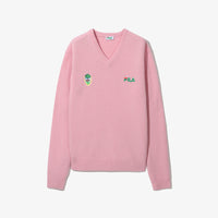 F+ LINEAR CREST V NECK SWEATER