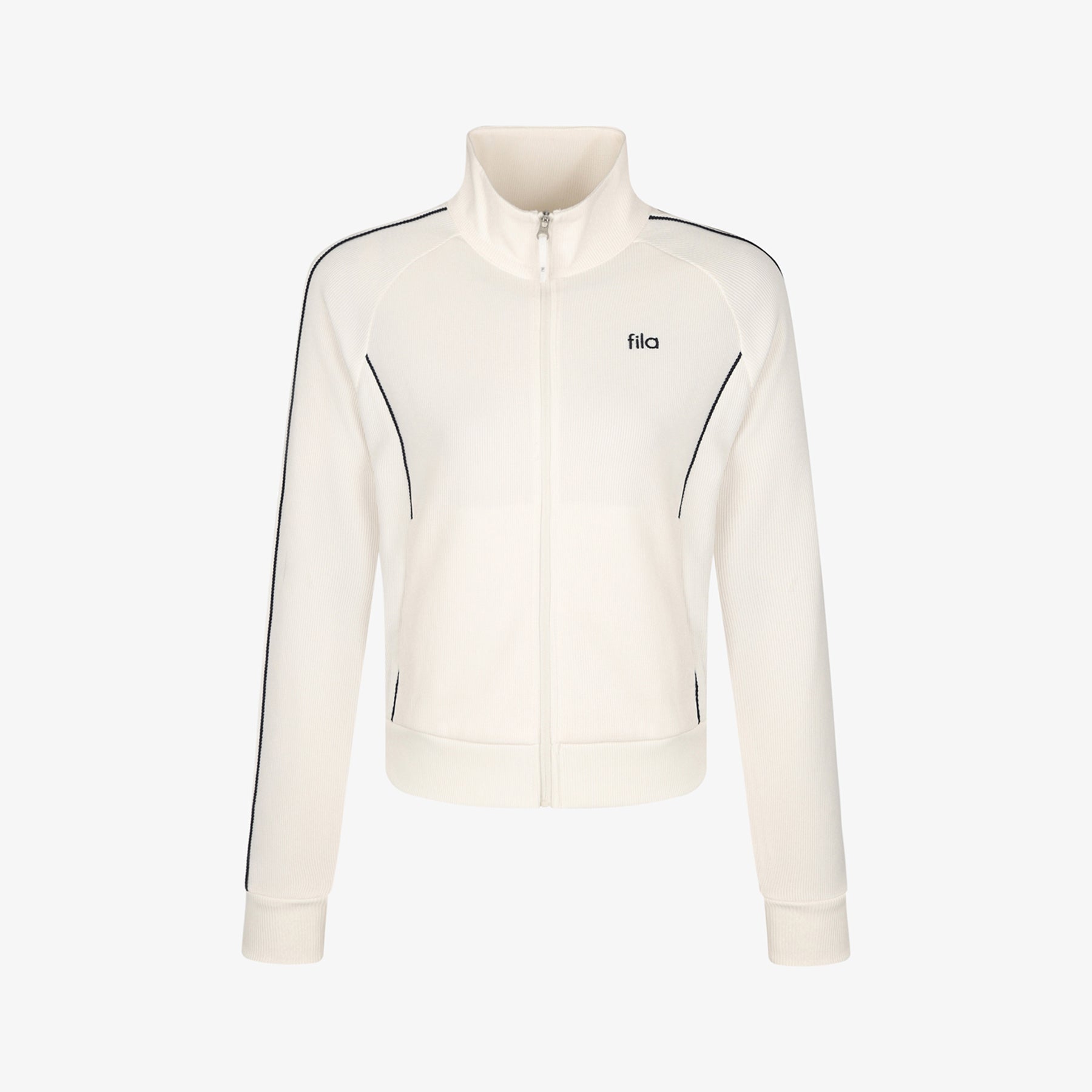 여성 와플 트레이닝 스탠넥 집업 - 01