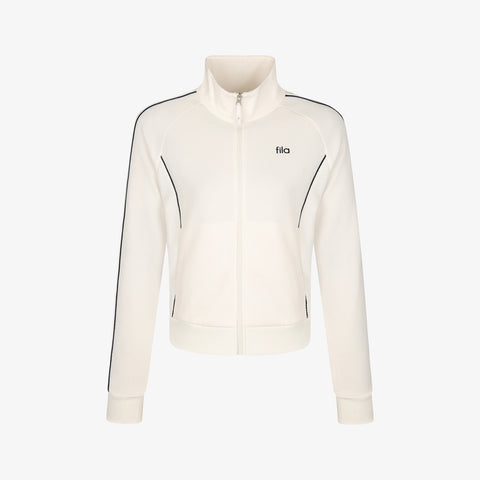 여성 와플 트레이닝 스탠넥 집업