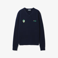 F+ LINEAR CREST V NECK SWEATER