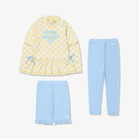 여아 체크 3PCS 래시가드 세트