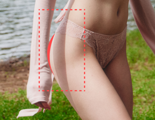 힙 라인을 따라 밀착되는 T라인 설계