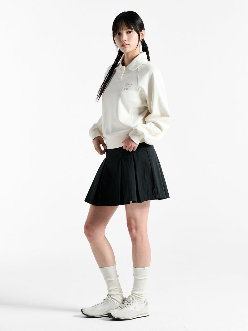 스웨이드 반집업 맨투맨