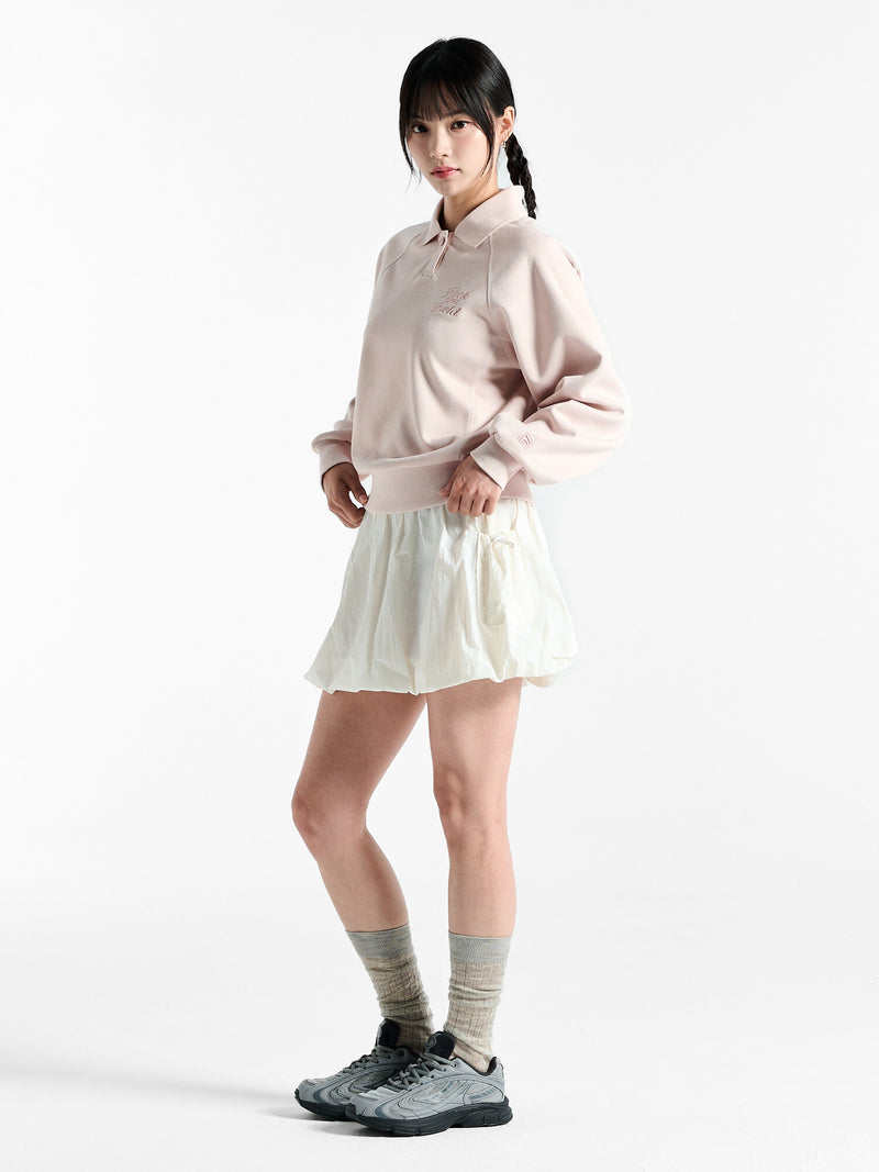 스웨이드 반집업 맨투맨