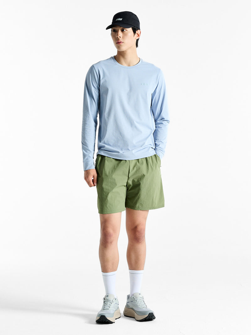 스트레치 긴팔 라운드티