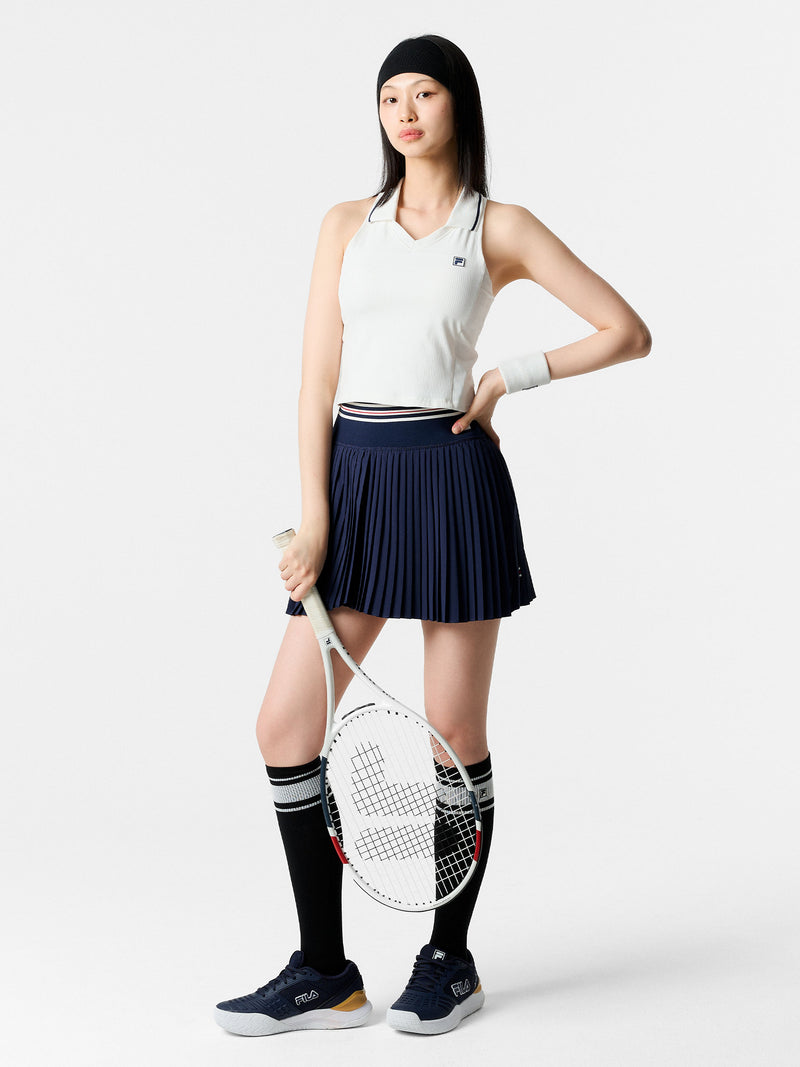 테니스 크롭 카라 탱크탑