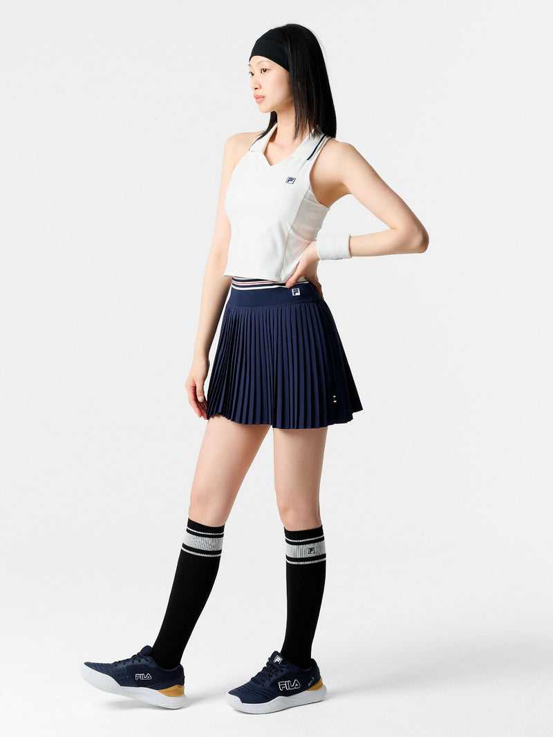 테니스 크롭 카라 탱크탑