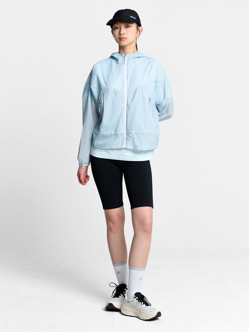 여성 초경량 셔링 바람막이