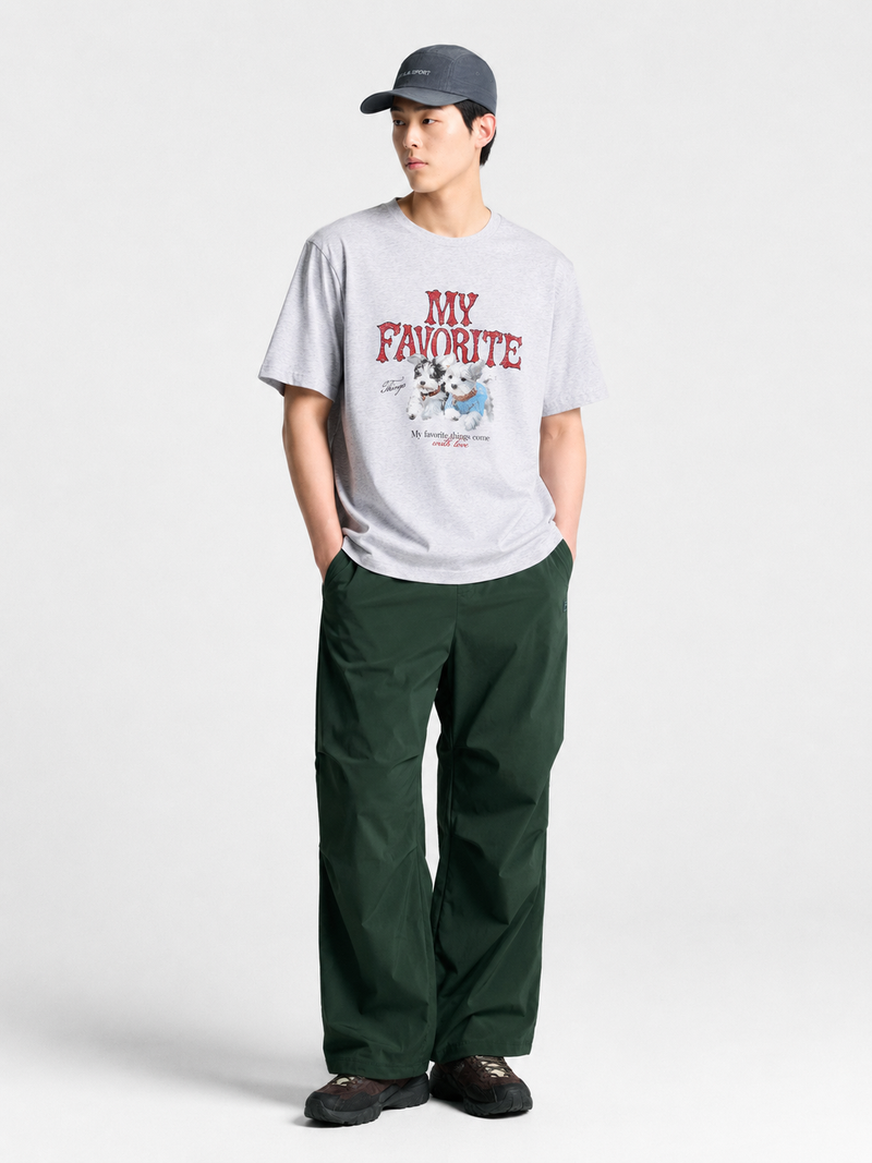 [우즈 착용] 마이티셔츠 유니 세미오버핏