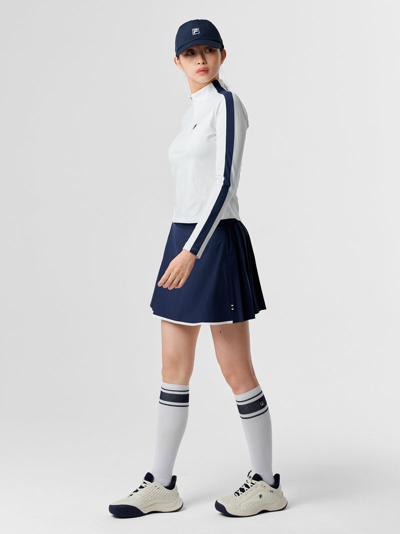 테니스 슬림핏 반집업 긴팔티