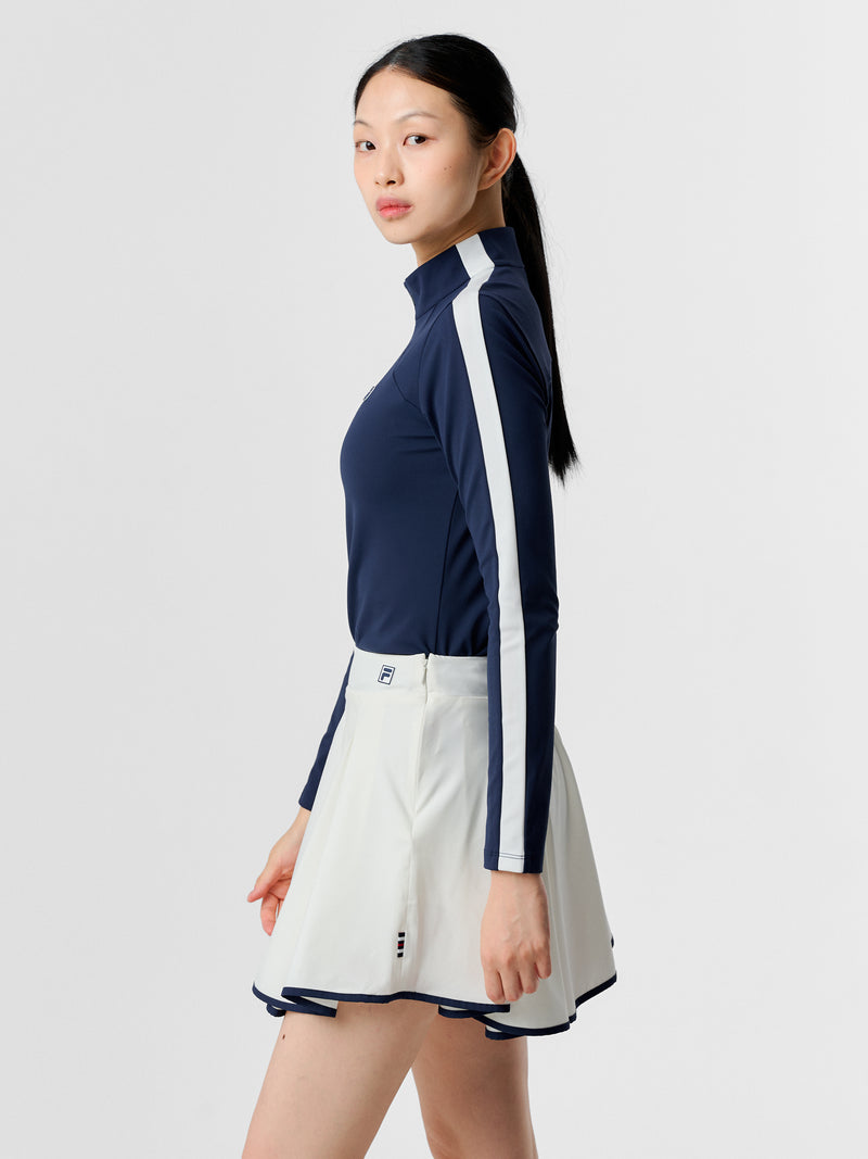 테니스 슬림핏 반집업 긴팔티