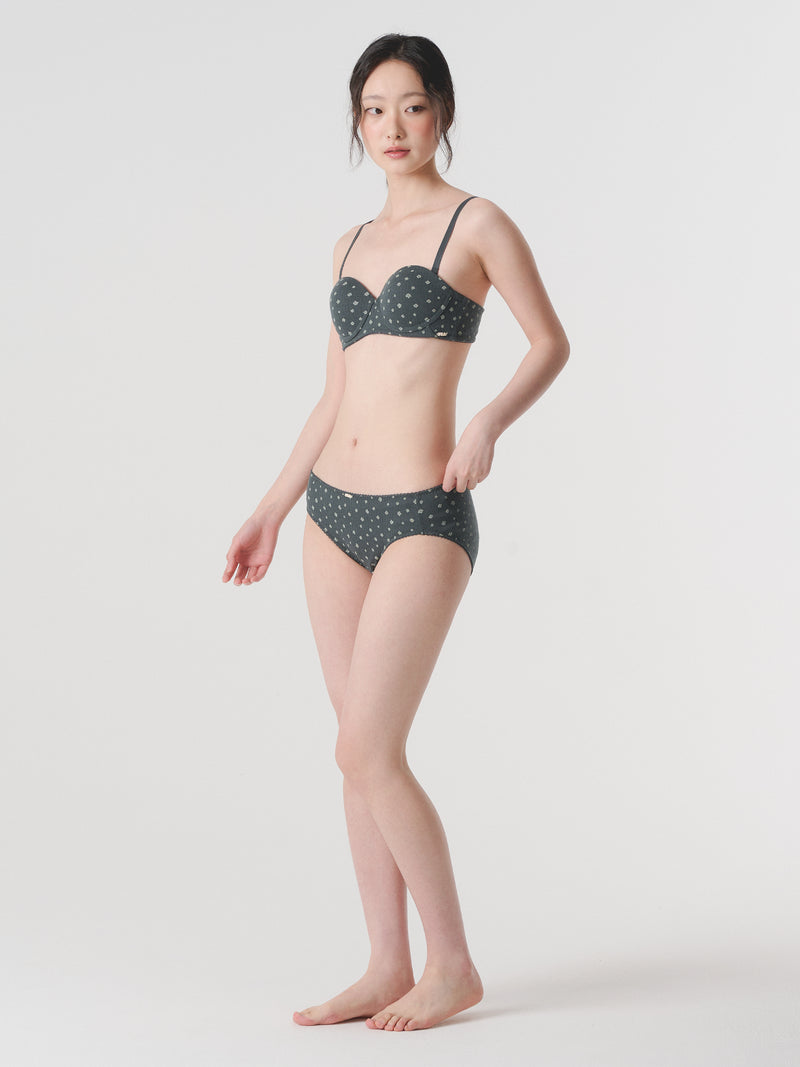 포니벨 하프컵 브라 카키