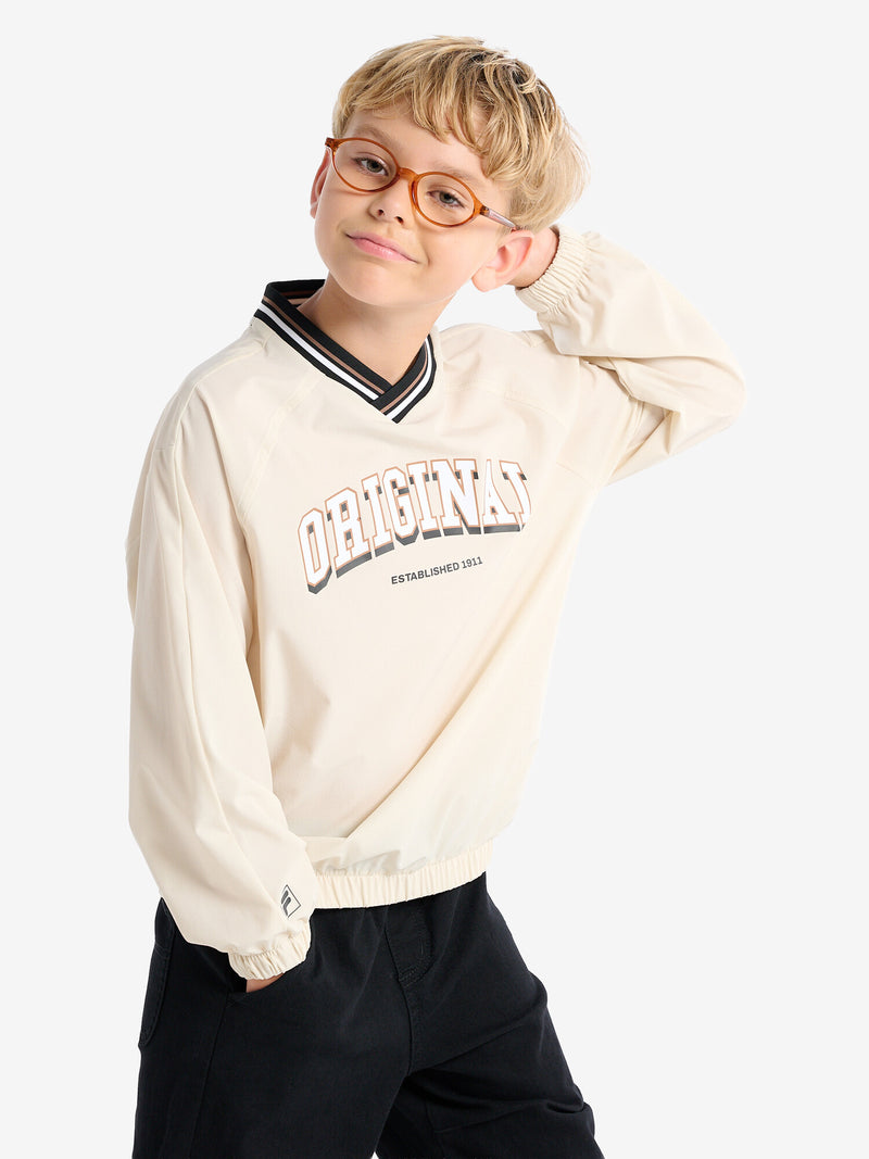 간절기 V넥 우븐 맨투맨