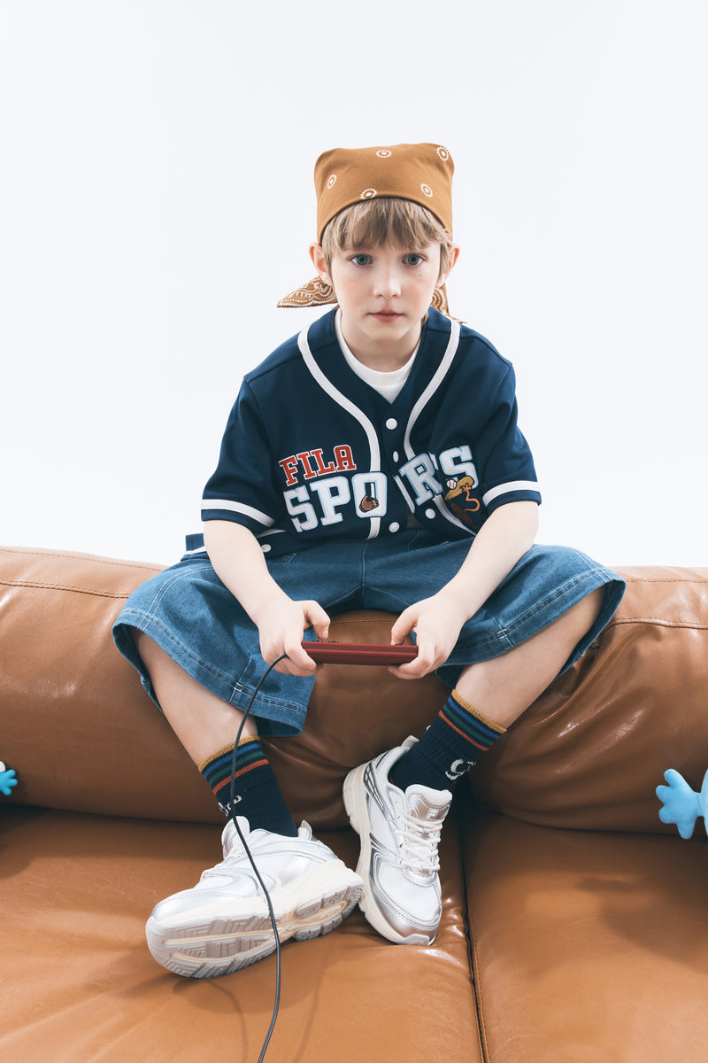 미스터맨 리틀미스 자수 야구 셔츠
