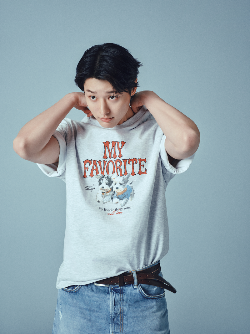 [우즈 착용] 마이티셔츠 유니 세미오버핏