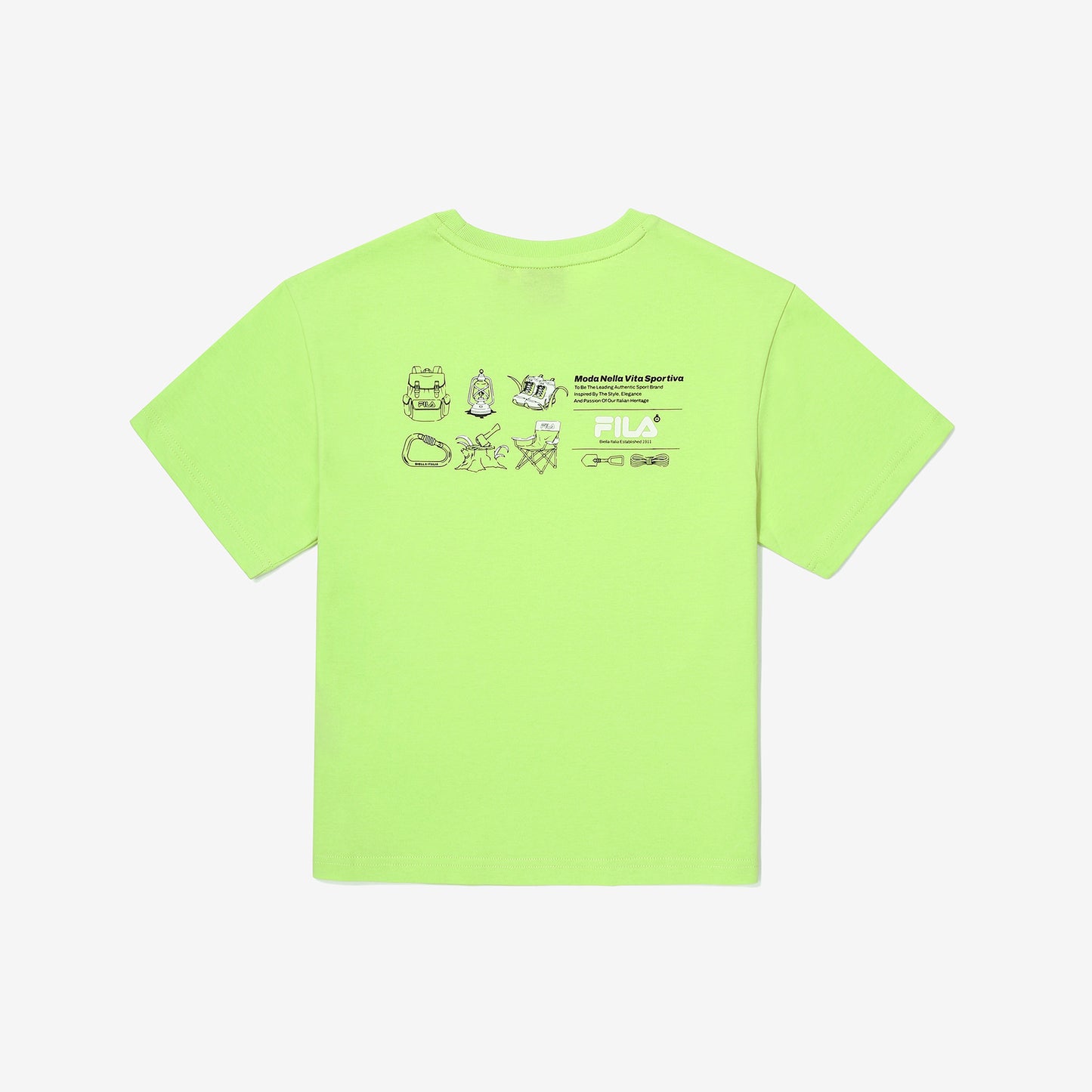Camping 소매 라벨 포인트 티셔츠 - 02