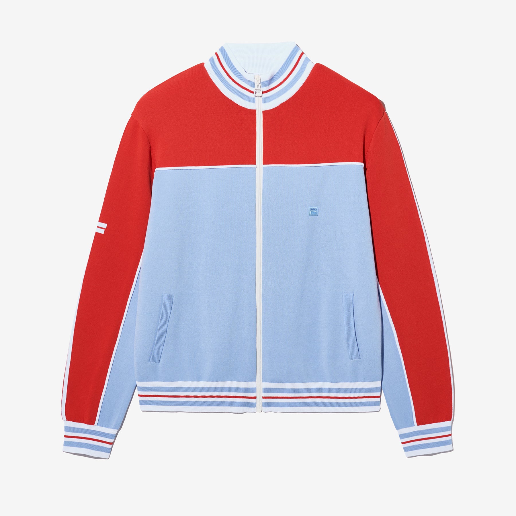 F+ LINE COLOR BLOCK KNIT TRACK TOP - 01