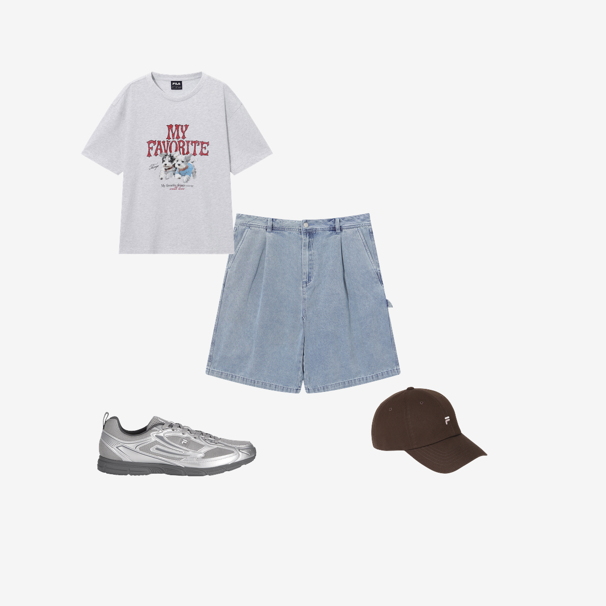 F로고 코튼 볼캡